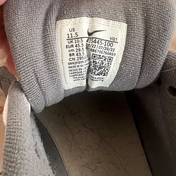 NIKE Air Monarch , white/grey/lime, size 11.5 - Picture 3 of 7